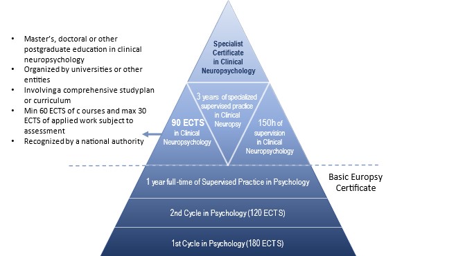 Specialist certificate in clinical neuropsychology criteria Europsy